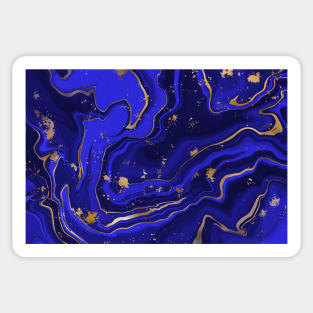 blue marble with gold foil, gold and blue marble Sticker